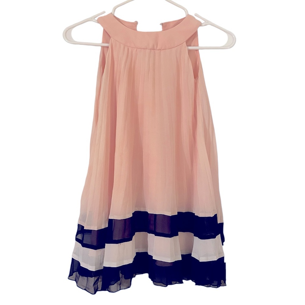 Rare Editions Pink & Blue Sleeveless Dress Girls Sz 5